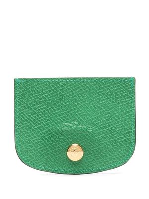 Longchamp Épure logo-embroidered cardholder - Green