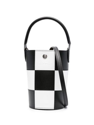 Longchamp Épure XS checked leather bucket bag - Black