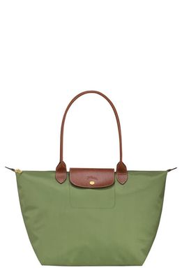 Longchamp Large Le Pliage Shoulder Tote in Lichen