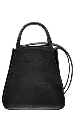 Longchamp Le Foulonné Leather Top Handle Bag in Black