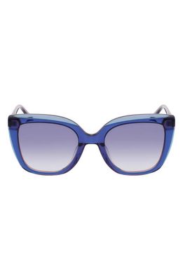 Longchamp Le Pliage 53mm Gradient Rectangular Sunglasses in Blue/Blue