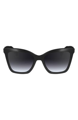 Longchamp Le Pliage 54mm Gradient Cat Eye Sunglasses in Black