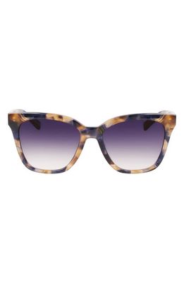 Longchamp Le Pliage 54mm Gradient Rectangle Sunglasses in Blue Havana