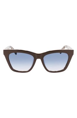 Longchamp Le Pliage 54mm Modified Rectangular Sunglasses in Brown/Milky Havana