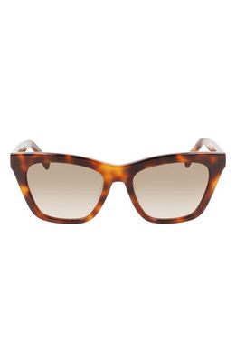 Longchamp Le Pliage 54mm Modified Rectangular Sunglasses in Havana