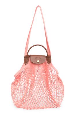 Longchamp Le Pliage Filet Knit Shoulder Bag in Blush