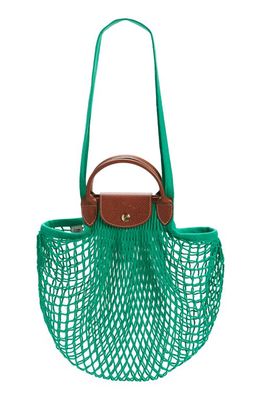 Longchamp Le Pliage Filet Knit Shoulder Bag in Green