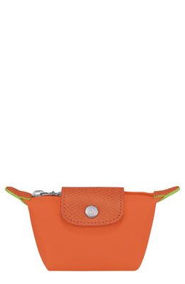 Longchamp Le Pliage Green Recycled Canvas Coin Purse in Carrot