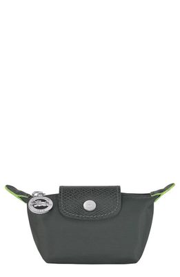 Longchamp Le Pliage Green Recycled Canvas Coin Purse in Graphite