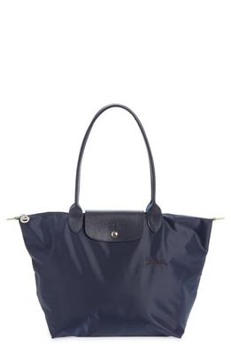 Longchamp Le Pliage Green Recycled Canvas Large Shoulder Tote in Marine