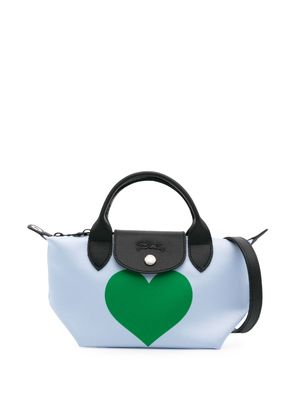 Longchamp Le Pliage heart-print mini bag - Blue
