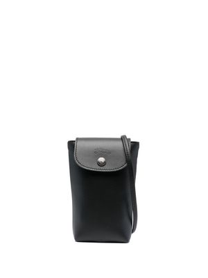 Longchamp Le Pliage leather phone case - Black