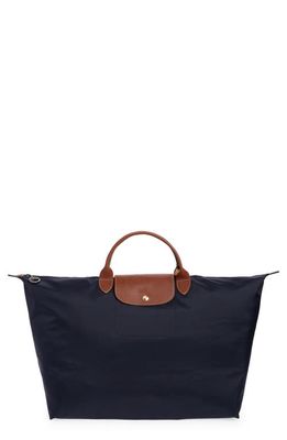 Longchamp 'Le Pliage' Overnighter in Marine 