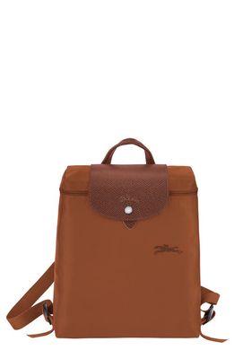 Longchamp Le Pliage Recycled Canvas Backpack in Cognac