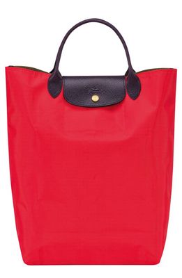 Longchamp Le Pliage Replay North/South Top Handle Tote in Kiss Red