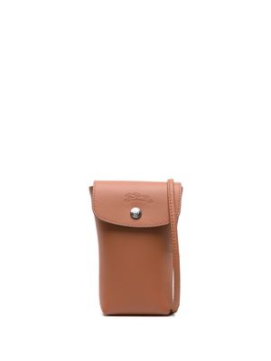Longchamp Le Pliage Xtra leather phone case - Brown
