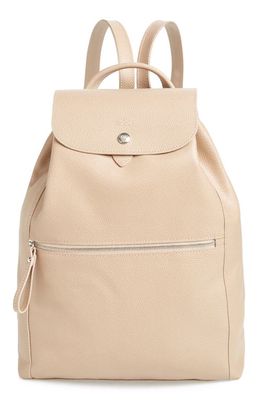 Longchamp Leather Backpack in Greige