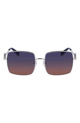Longchamp Medallion 55mm Gradient Square Sunglasses in Silver/Gradient Petrol Brown