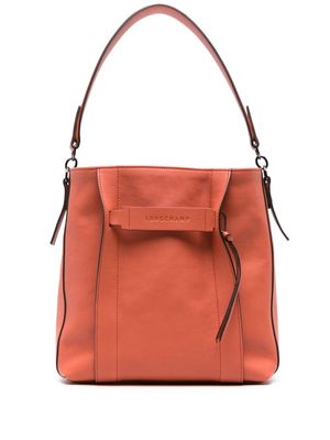 Longchamp medium 3D leather tote bag - Orange