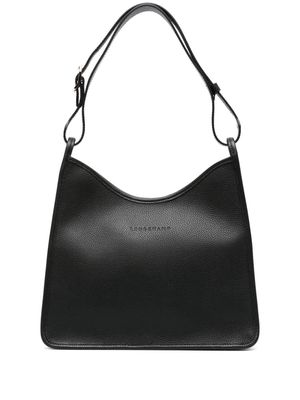 Longchamp medium Le Foulonné Hobo leather bag - Black