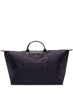 Longchamp medium Le Pliage logo-embroidered travel bag - Purple
