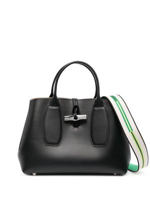 Longchamp medium Roseau leather tote bag - Black