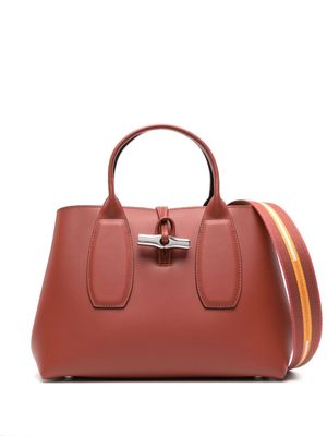 Longchamp medium Roseau leather tote bag - Red