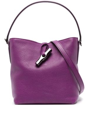 Longchamp mini Roseau Essential leather bucket bag - Purple