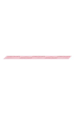 Longchamp Pois Logo Silk Ribbon Scarf in Pink