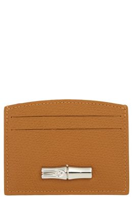 Longchamp Roseau 4-Slot Leather Card Case in Natural