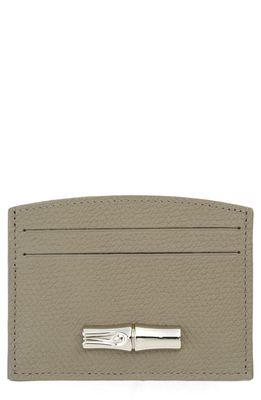 Longchamp Roseau 4-Slot Leather Card Case in Turtledove