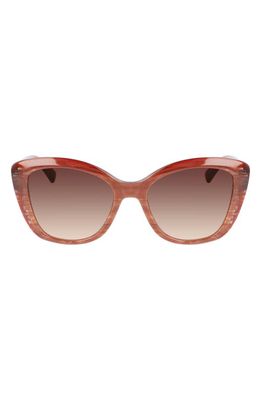 Longchamp Roseau 54mm Butterfly Sunglasses in Red Marble
