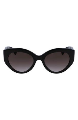 Longchamp Roseau 54mm Gradient Cat Eye Sunglasses in Black