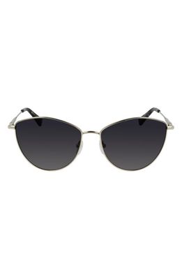 Longchamp Roseau 58mm Cat Eye Sunglasses in Gold /Blue