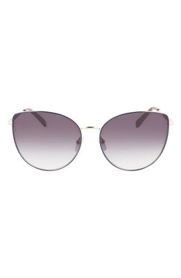 Longchamp Roseau 60mm Cat Eye Sunglasses in Gold/Blue