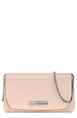 Longchamp Roseau Box Leather Crossbody Bag in Pale Pink