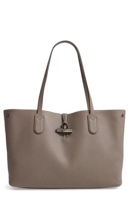 Longchamp Roseau Essential Mid Leather Tote in Grey