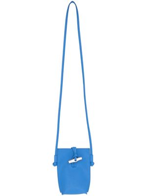 Longchamp Roseau leather phone holder - Blue