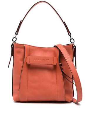Longchamp small 3D leather bucket bag - Orange