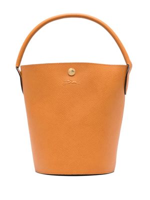 Longchamp small Épure leather bucket bag - Orange
