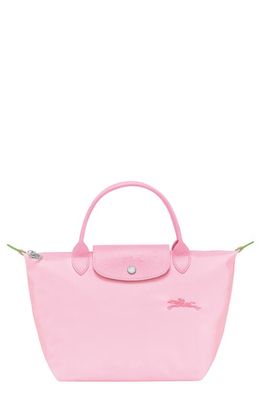 Longchamp Small Le Pliage Green Recycled Canvas Top Handle Bag in Pink