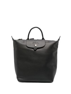 Longchamp small Le Pliage leather backpack - Black