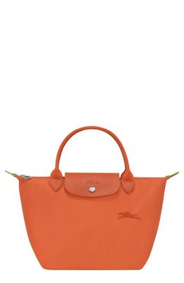 Longchamp Small Le Pliage Recycled Canvas Top Handle Bag in Carrot