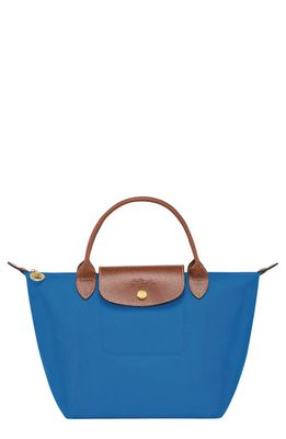 Longchamp Small Le Pliage Recycled Canvas Top Handle Bag in Cobalt