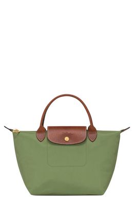 Longchamp Small Le Pliage Recycled Canvas Top Handle Bag in Lichen