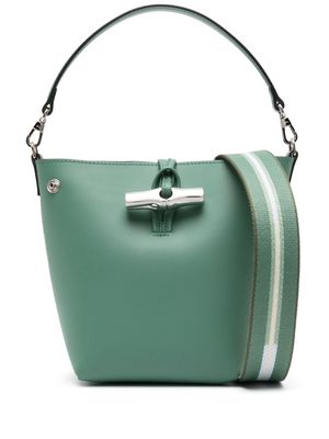 Longchamp small Roseau leather bucket bag - Green