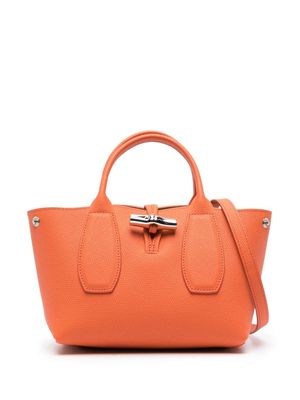 Longchamp small Roseau leather shoulder bag - Orange