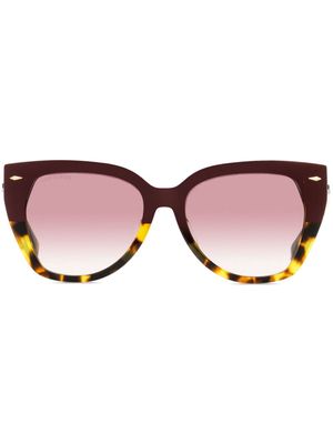 Longines butterfly-frame gradient-lenses sunglasses - Red