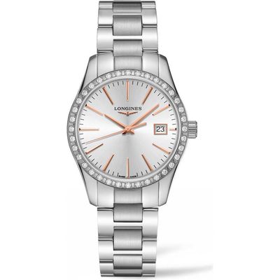 Longines Conquest Classic Diamond Bracelet Watch, 34mm in Silver 