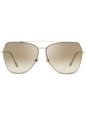 Longines gradient-lenses pilot-frame sunglasses - Gold